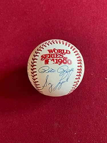 1980 Phillies: Rose/Schmidt/Carlton, Autografado WS Baseball - Baseballs autografados