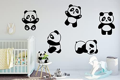 5 Pandas/Set Wall Art Decal