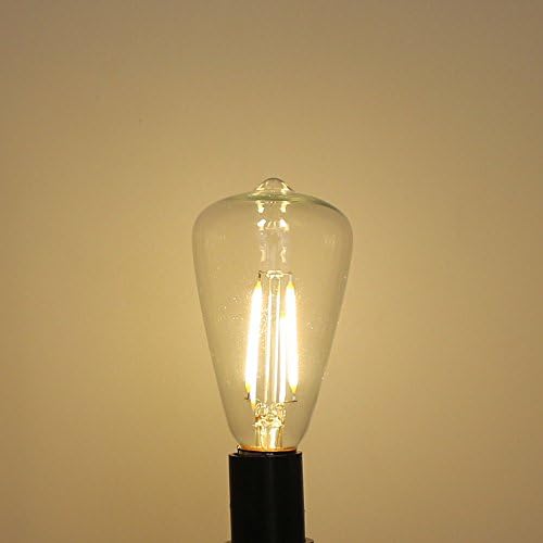 Bulbright 3pack LED Filamento Bulb ST48 - Bulbo de filamento de luz LED de 4W, base E12, 2700k branca e clara, LED