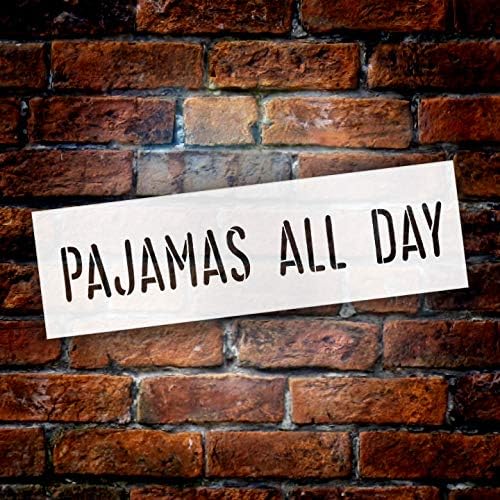 Pijama o dia todo por Studior12 | Diversão para a sala adolescente | Para pintar sinais de madeira | Palavra Arte Reutilizável | Quarto ela Cave | Multi-mídia mista de giz | DIY Home - Escolha Tamanho