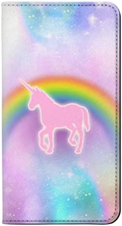 RW3070 Rainbow Unicorn Pastel Sky PU Couather Flip Case Caso para Samsung Galaxy S23 Ultra