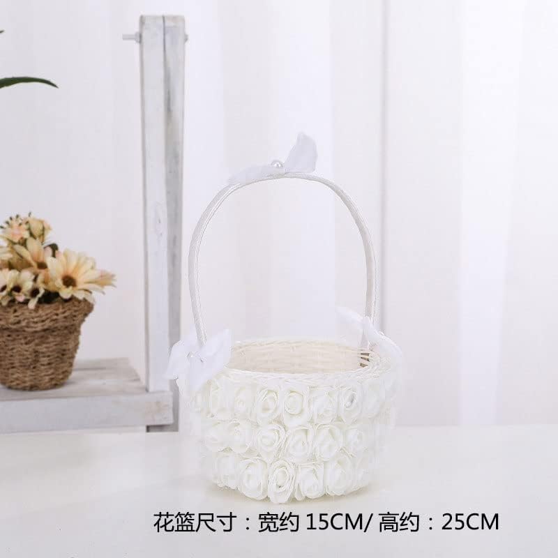 Doubao Wedding Lace Flower Cestas, cestas de doces festivas, cestas de armazenamento tecidas à mão, ornamentos de casamento cestas, cestas de bricolage