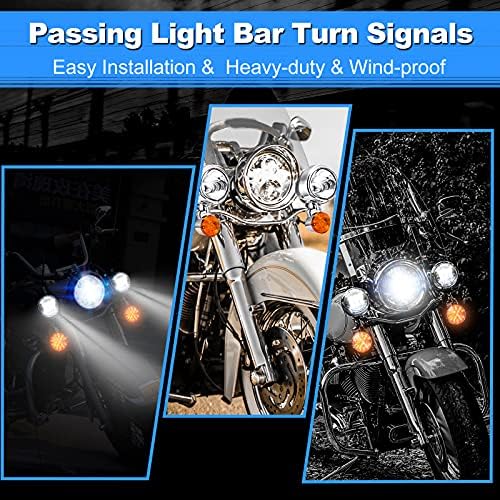 Luzes de passagem para motocicletas oxmart, impulsionando sinais de giro de destaque de névoa de farol de anjo olhos com suportes
