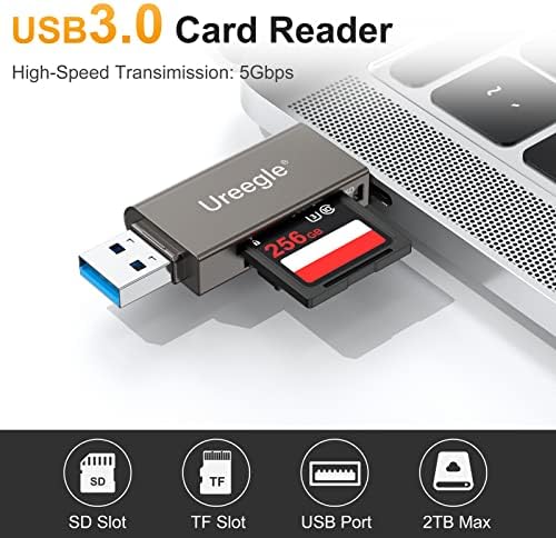 Leitor de cartão micro sd USB C USB3.0, 2 em 1 SD Card Card Litor