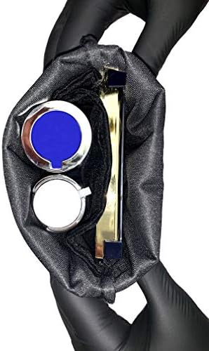 Bolsa Airx Efendiz Drawstring, bolsa de veludo preto 6,1x9 polegadas, com 2 compartimentos e cordões para presentes, jóias, maquiagem, banco de energia ou acessórios de telefone.
