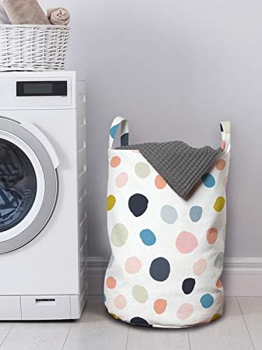Bolsa de lavanderia geométrica lunarável, Polca irregular Polka Inspired Design Inspirado Projeto Alinhado aleatoriamente