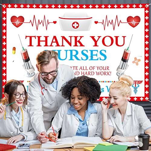 AROSCHE Enfermeira Apreciação Decorações Banner 72 x 48 Obrigado Agradecedor de enfermeiras Medicina Feliz Nacional da Semana da Semana