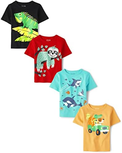 The Children's Place Toddler Boys Manuja curta T-shirt 4-Pack