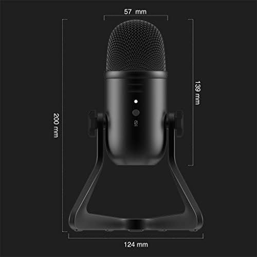 Microfone USB WIONC para gravação/streaming/jogo, para microfone profissional, saída de fone de ouvido do microfone