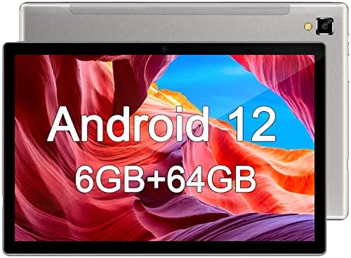 Comprimido Android 10 polegadas, Android 12 comprimido, 6 GB de RAM 64 GB, 512 GB expandir tablet Android com câmera dupla,