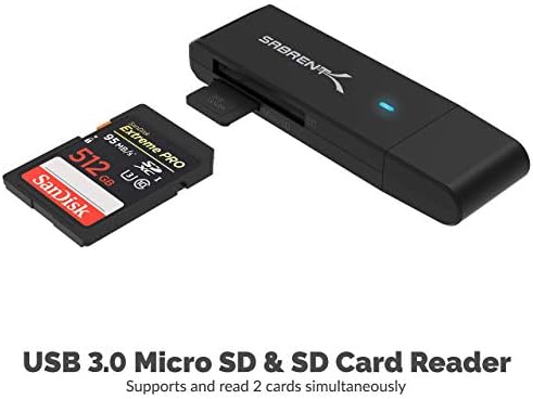 Sabrent USB 3.0 Micro SD e SD Card Reader + Adaptador de som estéreo externo USB para Windows e Mac.