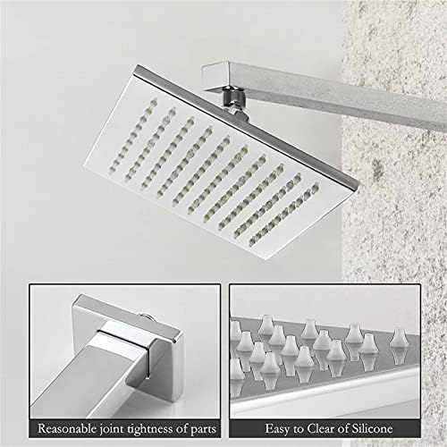 Conjunto de torneiras de chuveiro, sistema de chuveiro de chuva do banheiro com chuveiro de aço inoxidável LED, kit