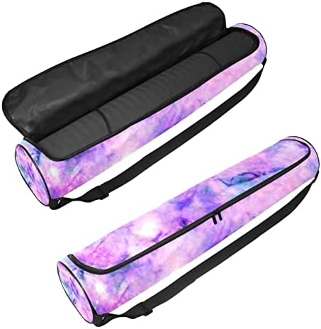 Tie Dye Purple Imprimindo Bolsas de Mate de Mat Yoga Full-Zip Yoga para homens, Exercício de ioga transportadora com alça ajustável