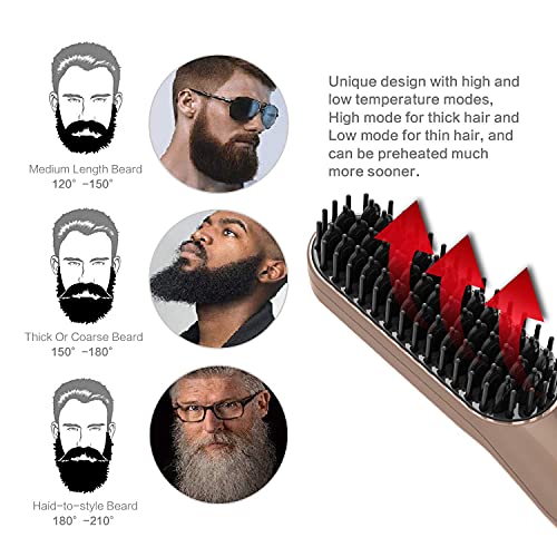 Pincel de alisador de barba elétrica XJXJ 2.0, pente de alisamento de cabelo, barba quente e quente escova de ferramentas quentes