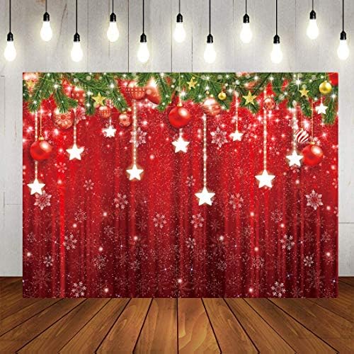 Ltlyh 8x6ft Tecido Red Merry Natal Backboriz Backdrop de Natal para Winter Ano Novo Photography Party Família Birthday Glitter