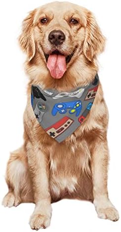 Videoo game cachorro bandanas, cães bandanas lenço triângulo bibs flanela de lenço engrosse algodão bandana para cães e gatos