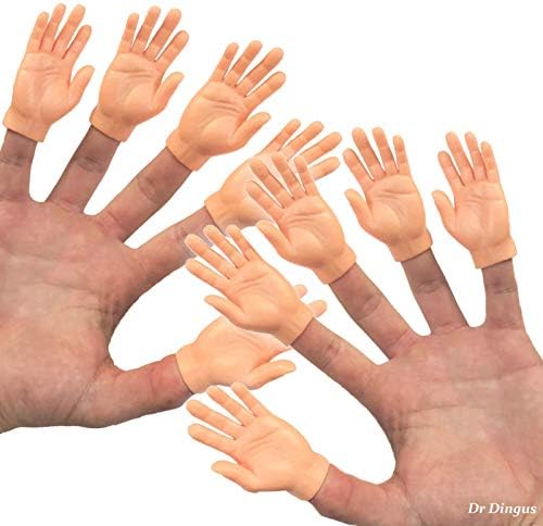 Dr. DinGus 10 Hands de dedos - borracha premium Little minúsculas de dedos - design divertido e realista - ideal para show de marionetes, brinde presente, diversão para todas as crianças!