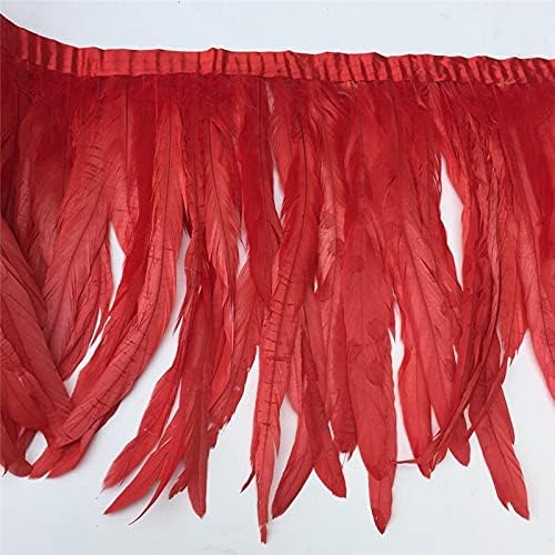 Zamihalaa - 12-14 polegadas de galo de galo de cauda de coque Apertação de penas/penas de fita para artesanato Diy Skirt Skirt Carnival Costumes Plumes - 10 metros