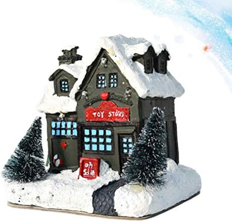 Valiclud Feliz Natal brilhante Casa minúscula Christmas Miniature Christmas Village Luminous Cabin House Xmas brilhando para decoração