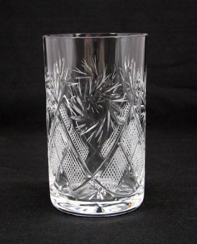 Combinação de 2 copos de chá de cristal russo com os copos de chá com suportes de vidro de metal Podstakannik para
