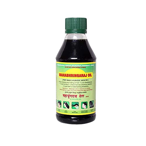 Pacote herbaldeal de 2 Mahabhringraj Oil 100ml | Óleo Ayurvédico de Maka Indian para cuidados com o cabelo | Enriquecido com várias