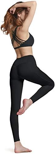 Athlio 2 ou 3 pacote de calças de ioga de cintura alta com bolsos, trepings de barriga de barriga Leggings, calças justas que não são transparentes