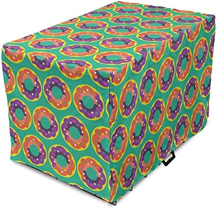 Capa de caixa de cães para cães de donut lunarable, comida colorida com esmalte de cobertura deliciosa arte de padrões