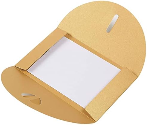 Juvale 24 Pack Golden Craft Photo Gift Envelopes com fecho de coração, com cartão postal branco dentro, 6,8 x 4,3 polegadas