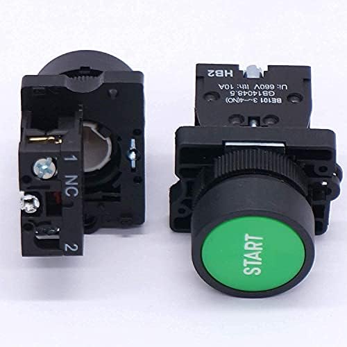 NYCR AC 660V 10A Momentário Start/Stop Red Green Sign No NC Push Buttern Switch HB2-Start/Stop