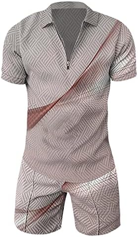 Mens Summer Tracksuits conjuntos de suor de pólo de zíper para homens para masculino impressão gráfica Termato Zip Fashion Golf Shirts Suits