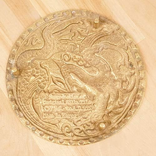 Restaurado por Ukaretro Kettle Stand || Dragon Design || Latão sólido vintage || Reprodução de Silla Tile 57 R.G. a 935 d.C. feita na Coréia