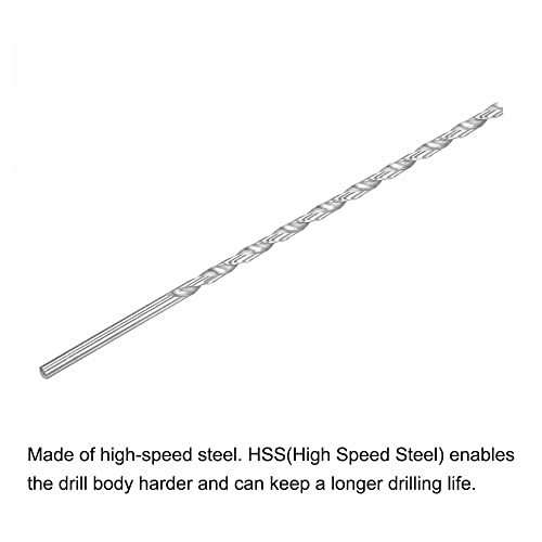 uxcell hss hss extra longa broca de broca, diâmetro de broca de 6 mm de 300 mm de comprimento para madeira de metal endurecida