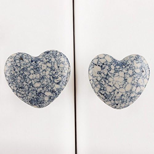 Pacote de prateleira indiana de 4 botões | Pulgas de banheiro de cerâmica | Batentes de cômodos azuis | Marble Heart Crackle