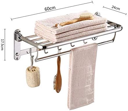 Fazrpip Racks de toalhas, trilho de toalha, prateleira de banheiro aço inoxidável de aço duplo suportes de toalhas
