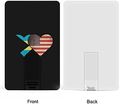 Bandeira das Bahamas e American Flag USB Memory Stick Business Flash-Drives Cartão de crédito Cartão de cartão Bank Shape