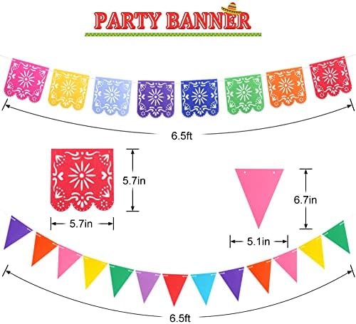 Decorações de festas mexicanas, suprimentos para festas de festa, fãs de papel pendurados redemoinhos guirlandas papel