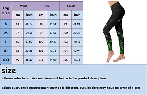 Leggings de cintura alta do dia de St Patricks para mulheres trevo de trevo mole o treino de controle de barriga de barriga