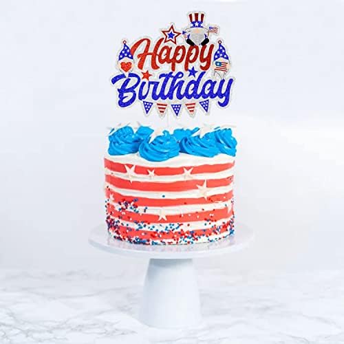 Feliz Decorações de festa de aniversário do Feliz Quarto de Julho - Celebrar 4 de julho do Dia da Independência American USA Patriotic Birthday Party decoração