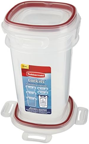 Rubbermaid Lock-Its Divided Food Storage Recectista com tampa fácil de encontrar, 5,25 xícara, piloto vermelho