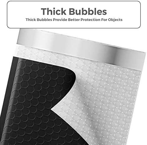 METRONIC 40PCS Bubble Mailers 8.5x12 , envelopes acolchoados pretos, forte adesão #2 Bubble Mailer Envelopes de envio médio para pequenas empresas, livros, roupas, material de maquiagem, prova de água