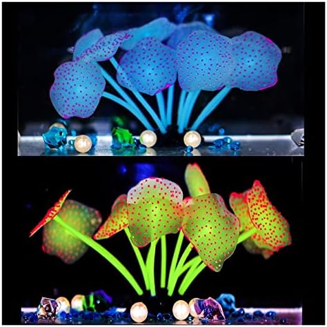 NUPART 11 Folhas de silicone brilhantes artificial tanque de peixe aquário plantas de corais subaquáticas ornamentos de peixe