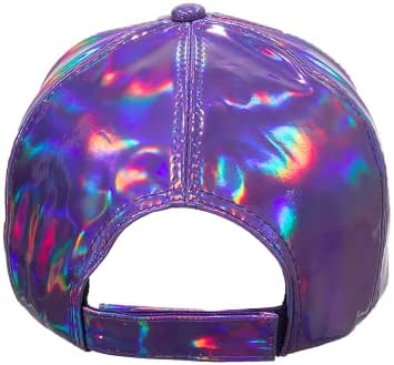 UNISSISEX Shiny Holography Baseball Cap Moda Ajustável Cool Arco -Íris Reflexivo Hip Hop Caps para Hat para homens