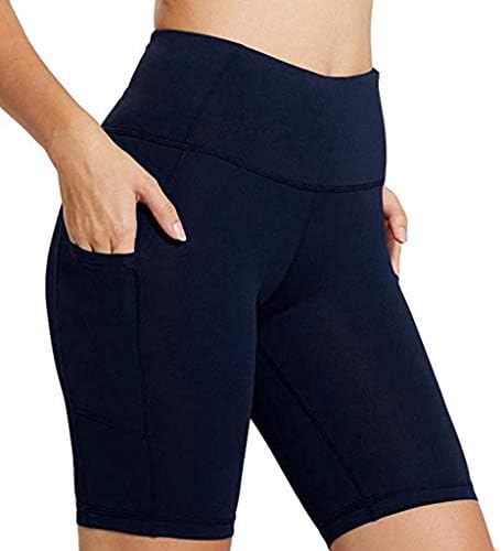 Shorts de bolso para mulheres trepadeiras de elevador de cintura alta perneiras curtas, barriga de barriga conforto shorts de