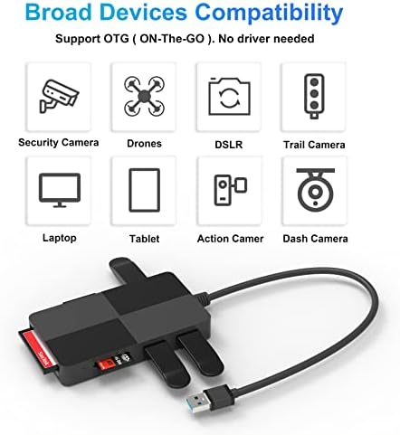 Hub de leitor de vários cartões USB3.0, xd/sd/cf/micro sd/ms+3 usb 3.0, 8 em 1 leitor de cartão de memória/adaptador/hub para xd sd sdxc sdhc cf cfi micro sd/sdxc micro sdhc mmc uhs- I Cards USB Stick Mouse, Plug & Play