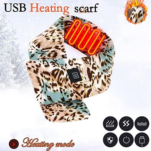 Lenço aquecido USB com 3 níveis de aquecimento, Winter USB Recarrege Lenço de lenço quente para homens Mulheres