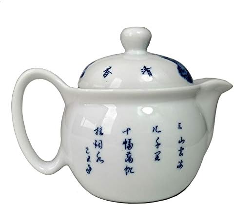 Bule de chá de 12 onças azul branco infusor de fio de filtro inoxidável para chá solto