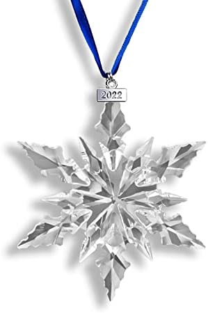 Maxistal 2022 Edição Crystal Snowflake Ornament Tree Christmas Ornament Decor Decor Decor Presente