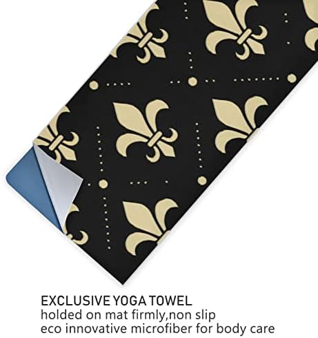 Aunhenstern Yoga Blanket Fleur-de-Lis-Gold Yoga Tootes Yoga Mat Toalha