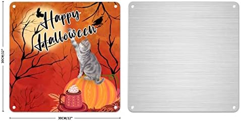 Halloween Pumpkin Pet Cat Tin Sign Lua cheia Crow metal sinal