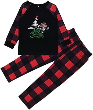 Pijamas de Natal em família Conjuntos de combinação de Natal PJS para adultos Holida Holida Home Xmas Sleepwear Set